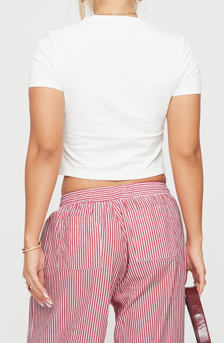 Princess Polly Au Revoir France Crop Graphic T-Shirt, Alternate, color, White