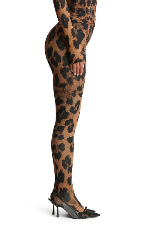 Naked Wardrobe Print Toe Leggings In Leopard