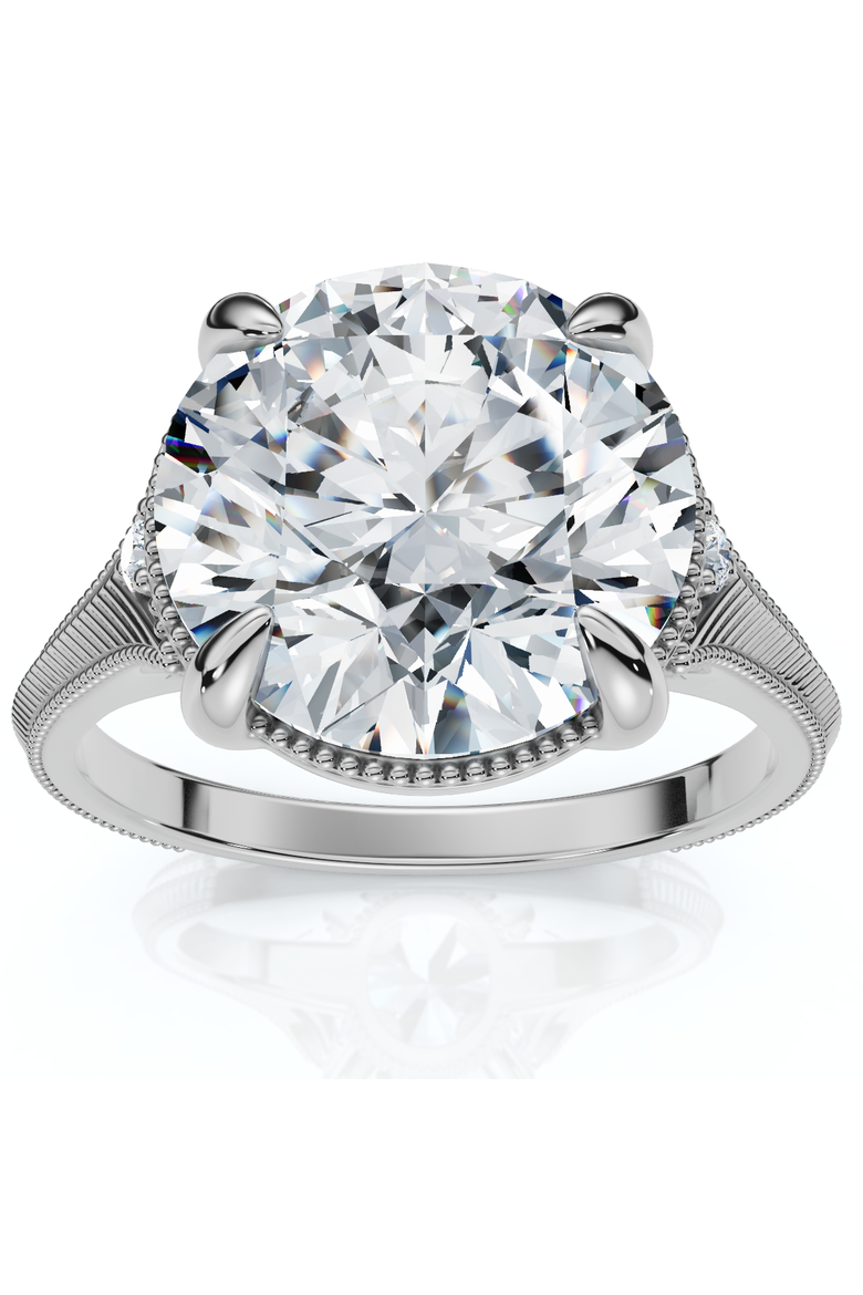 Certified I/SI1 4.02Ct Swift Round Diamond Engagement Ring 14k Gold, Main, color, 14k White Gold