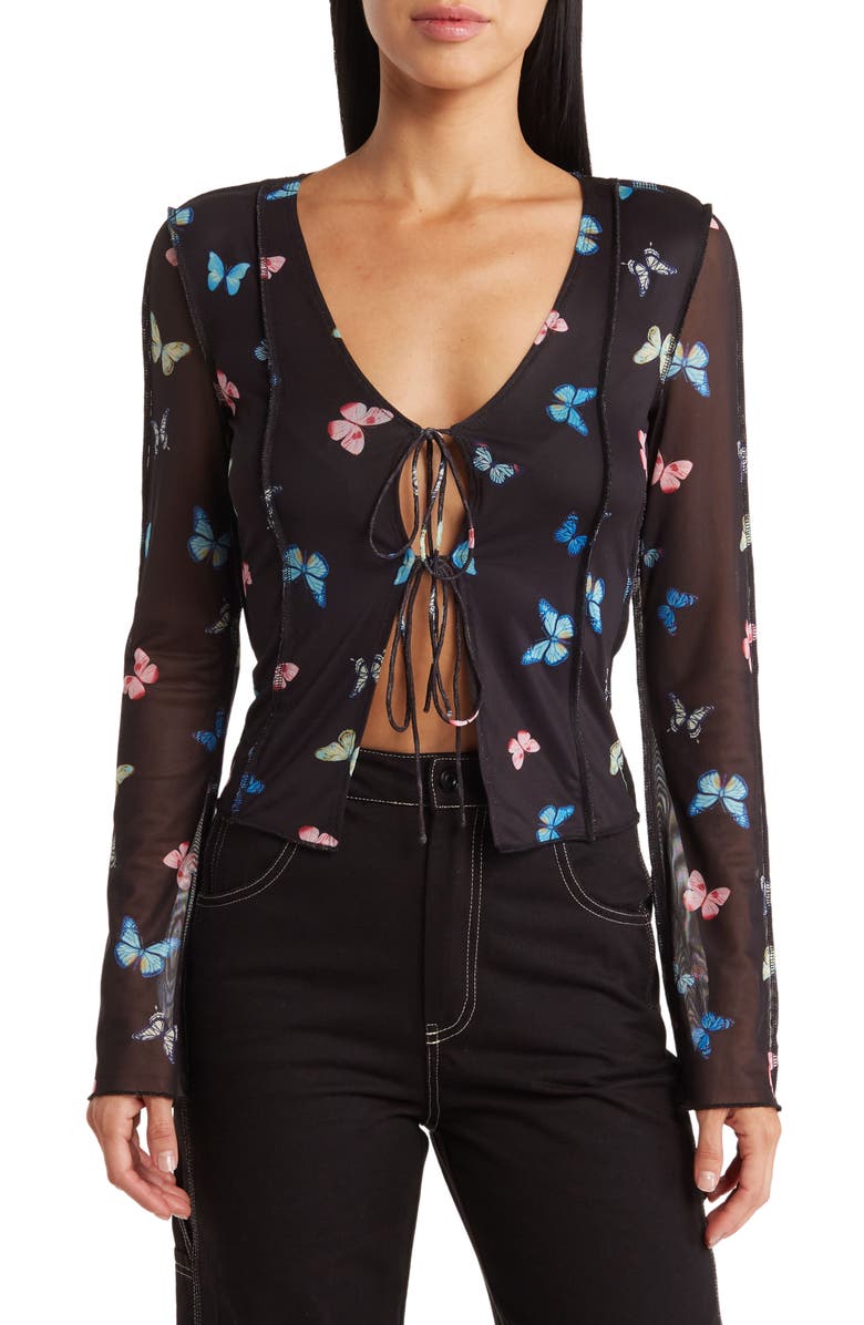 Elodie Top in Blue Leaf Print