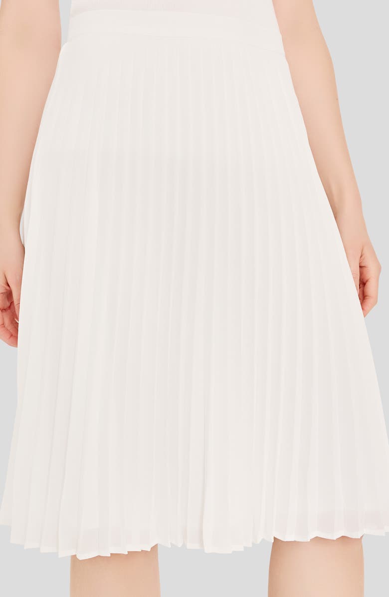 Tahari ASL Pleated Chiffon Skirt, Alternate, color, Ivory