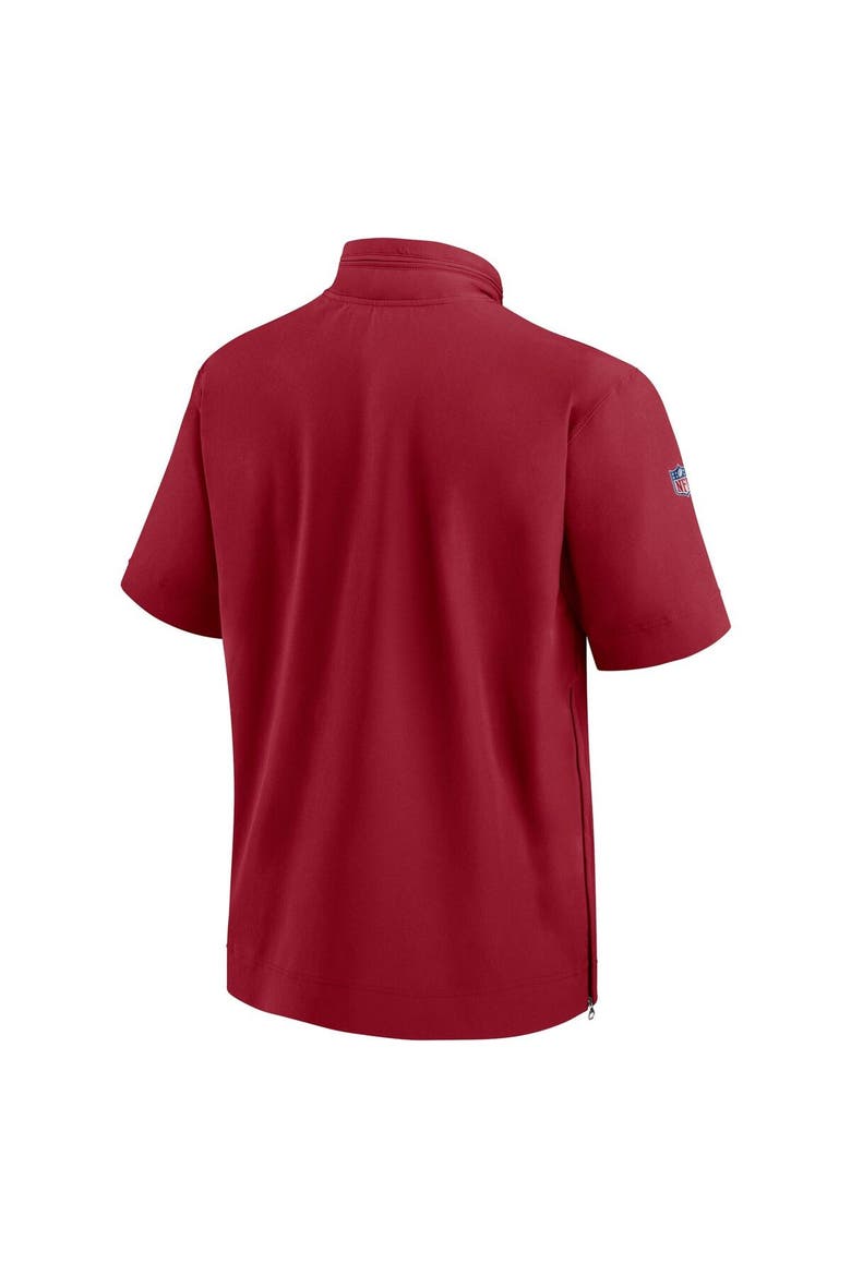 Men's Nike  Cardinal Arizona Cardinals Sideline Coach Short Sleeve Hoodie Quarter-Zip Jacket, Alternate, color, Cardinal