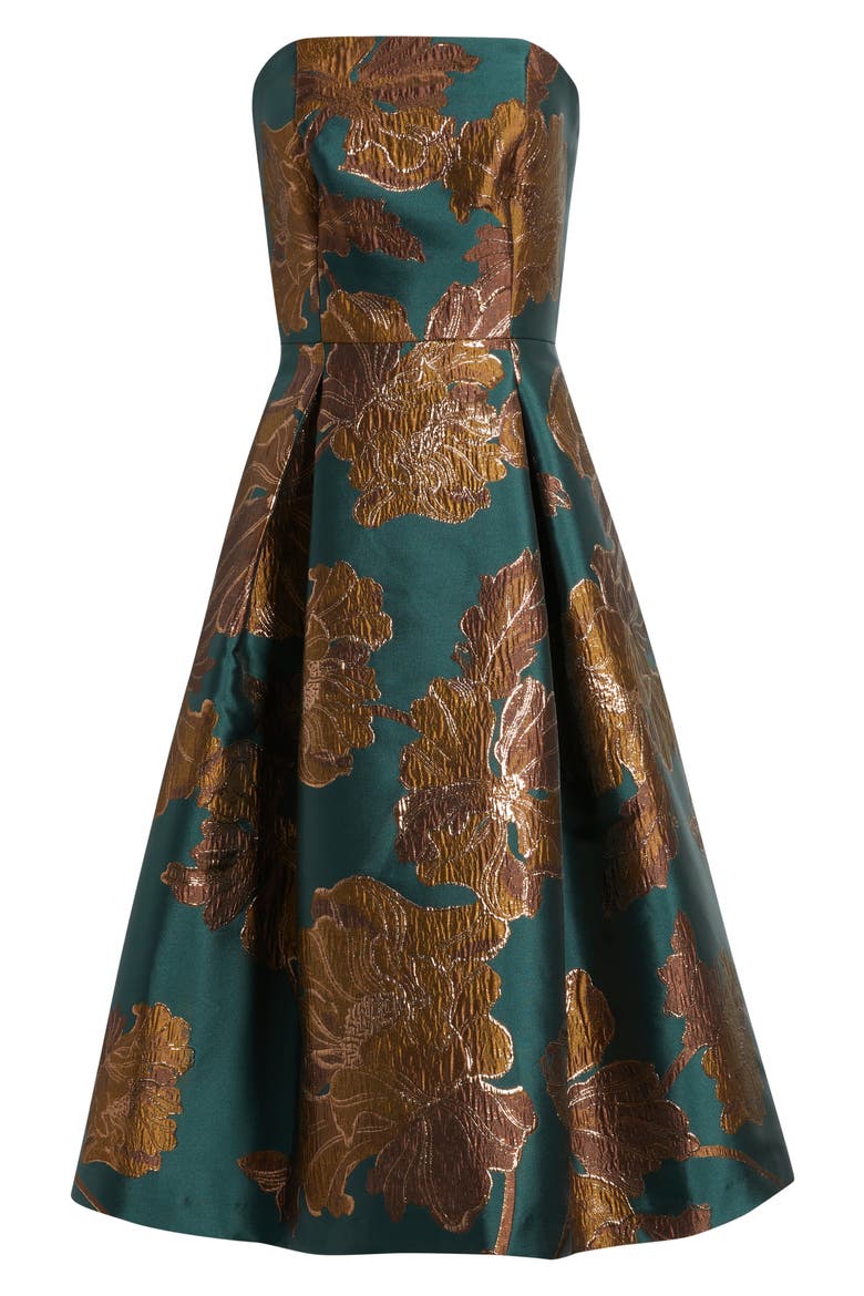 Strapless Midi Dress, Alternate, color, HUN