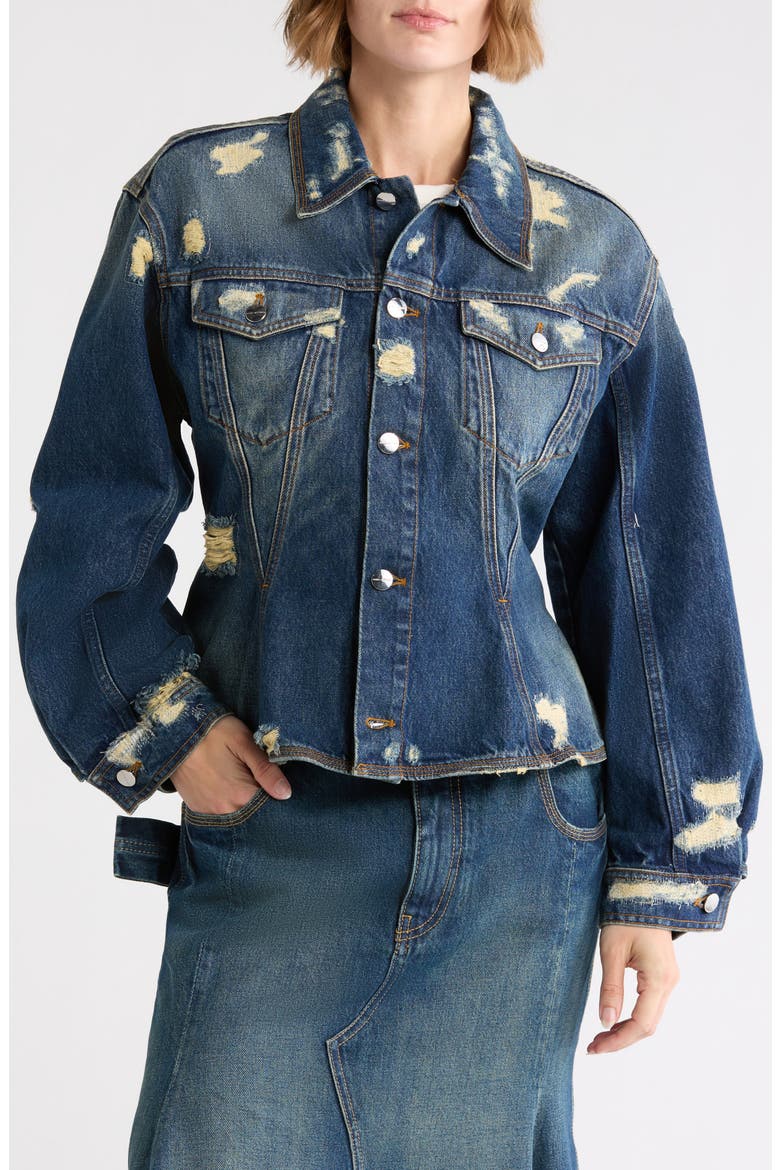 Rip & Repair Denim Jacket, Main, color, PUNK INDIGO