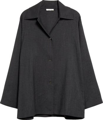 the row rigel shirt シャツ　オーバーサイズ　ザロウ　シルク The Row Rigel Silk & Cotton Button-Up Shirt | Nordstrom