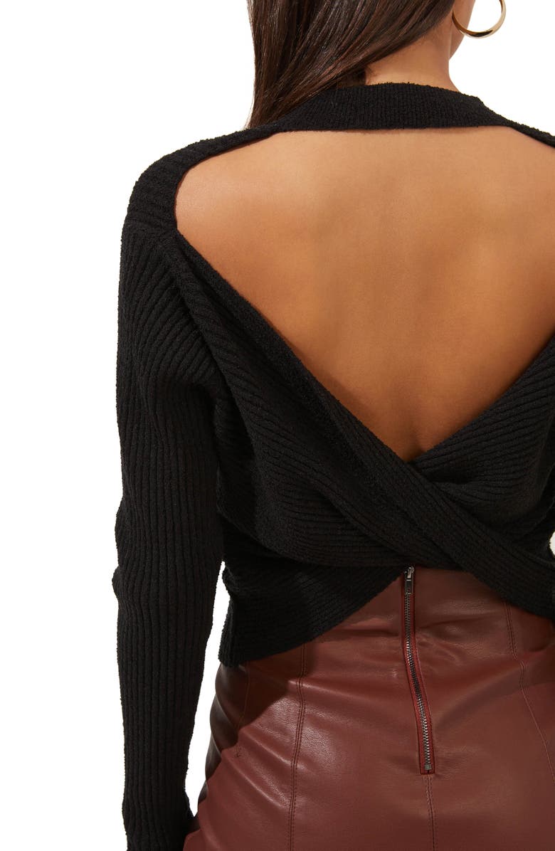 ASTR the Label Prescott Twist Back Cutout Sweater, Alternate, color, 
