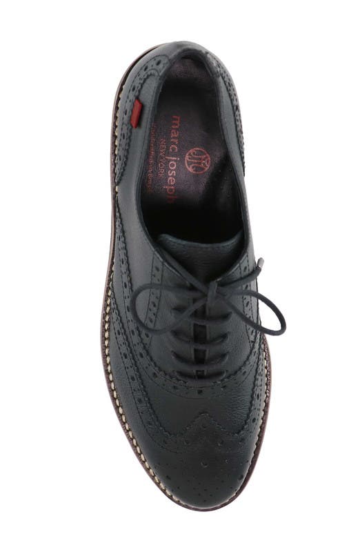 Marc Joseph New York Central Park West Leather Wingtip Oxford, Alternate, color, Black Mini Grainy