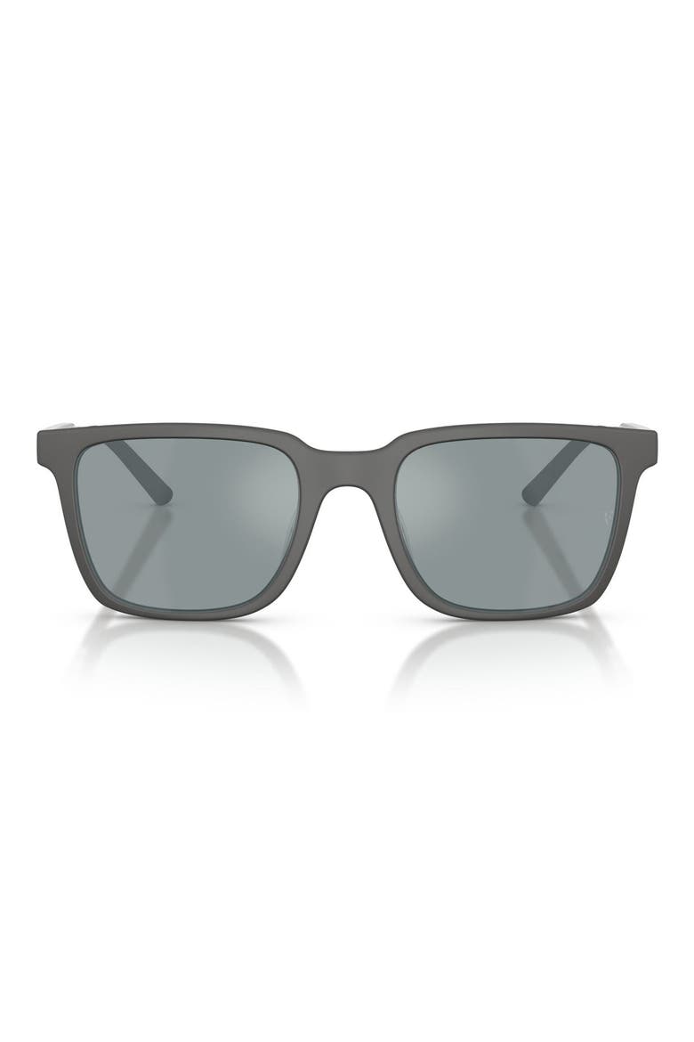 x Roger Federer Mr. Federer 52mm Polarized Rectangular Sunglasses, Main, color, ANTHRACITE / GREY POLAR MIRROR