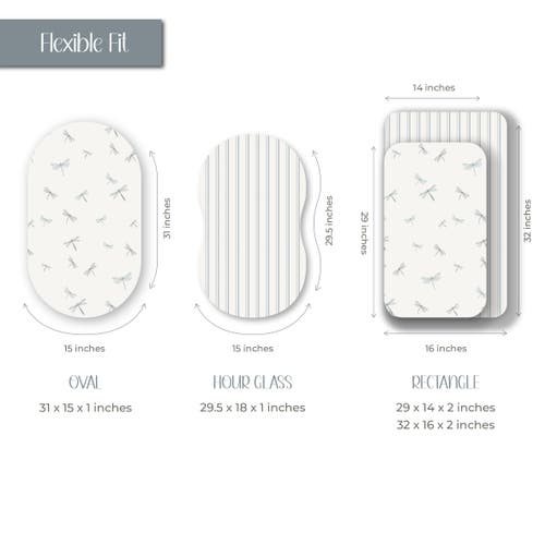 Bassinet Sheets Baby Fitted Bassinet Sheet 2 Pack In Dragonfly & Stripe