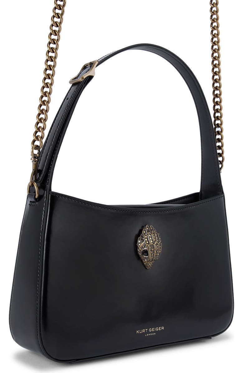 Kurt Geiger London Bond Leather Shoulder Bag, Alternate, color, Black