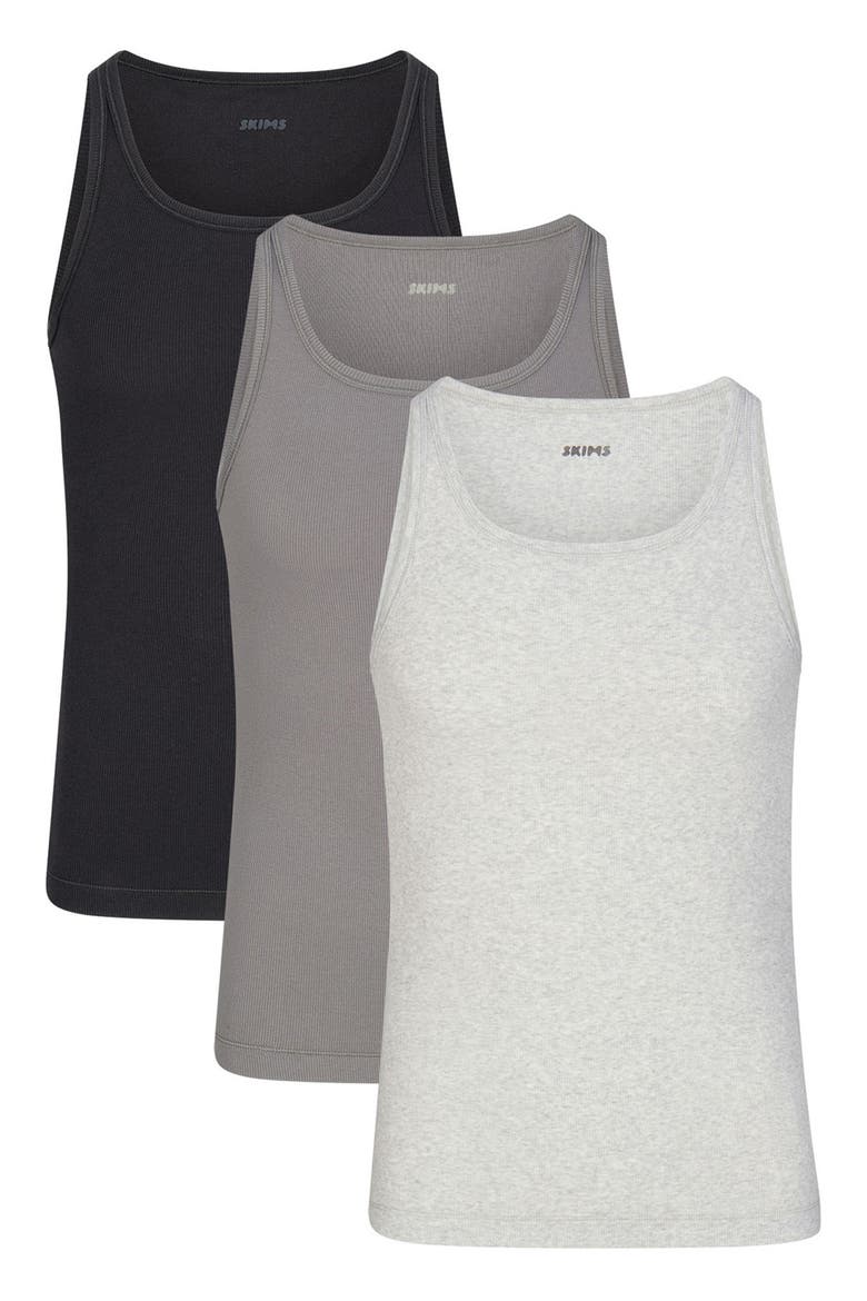 Cotton Rib Tanks 3-Pack, Alternate, color, HEATHER MULTI