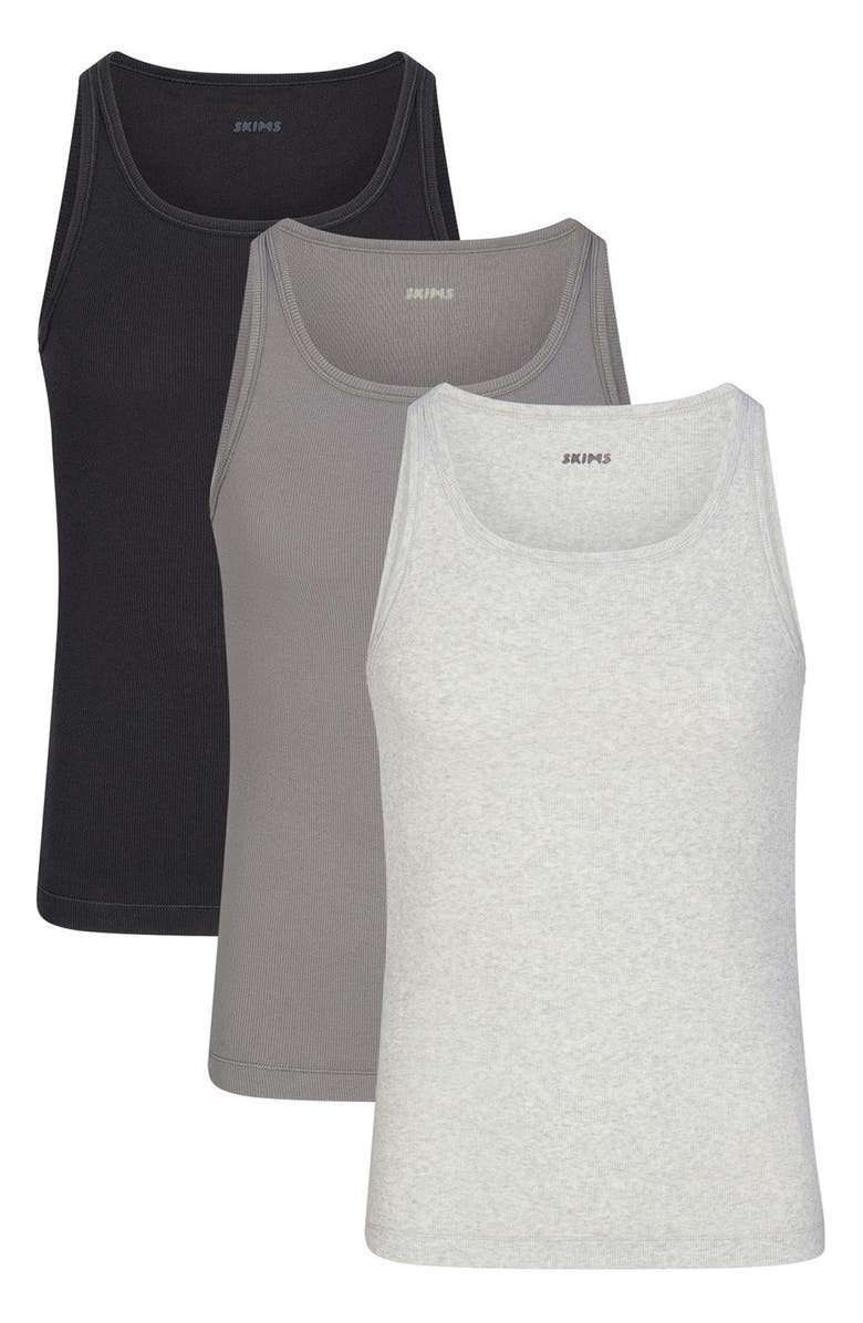 SKIMS Cotton Rib Tanks Assorted 3-Pack, Alternate, color, Heather Multi