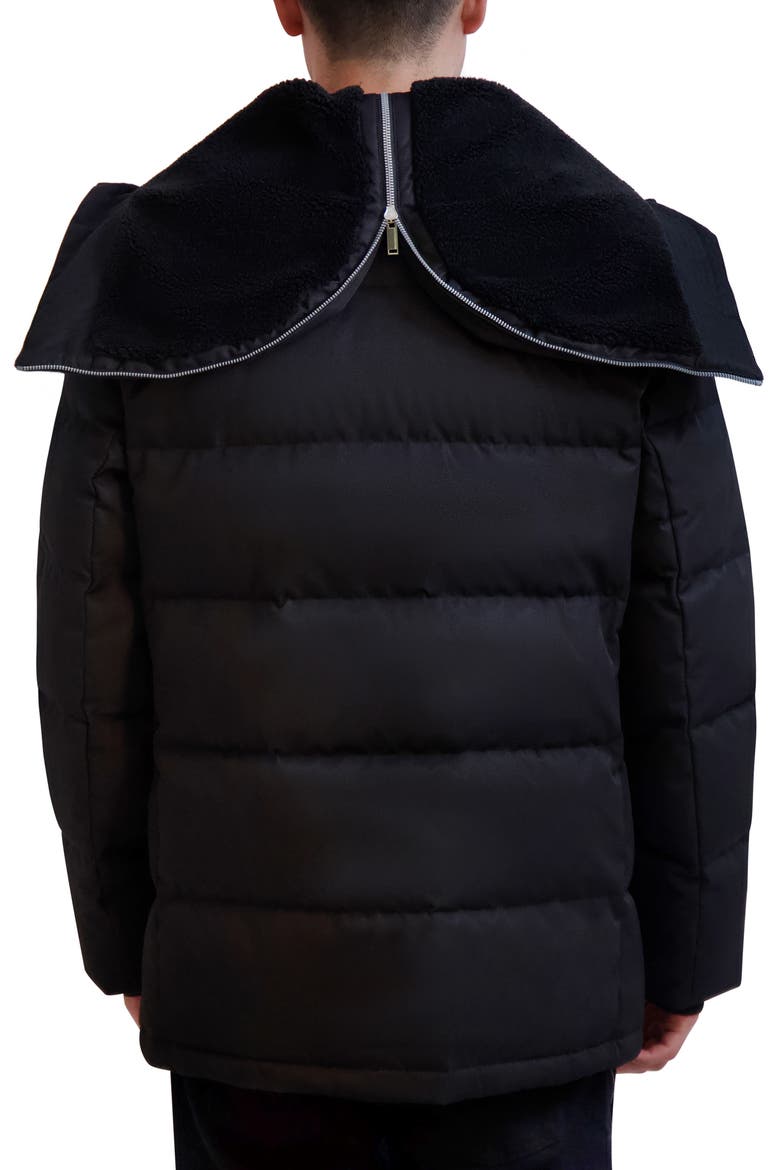 Faux Fur Lined Down & Feather Fill Quilted Jacket, Alternate, color, BLACK