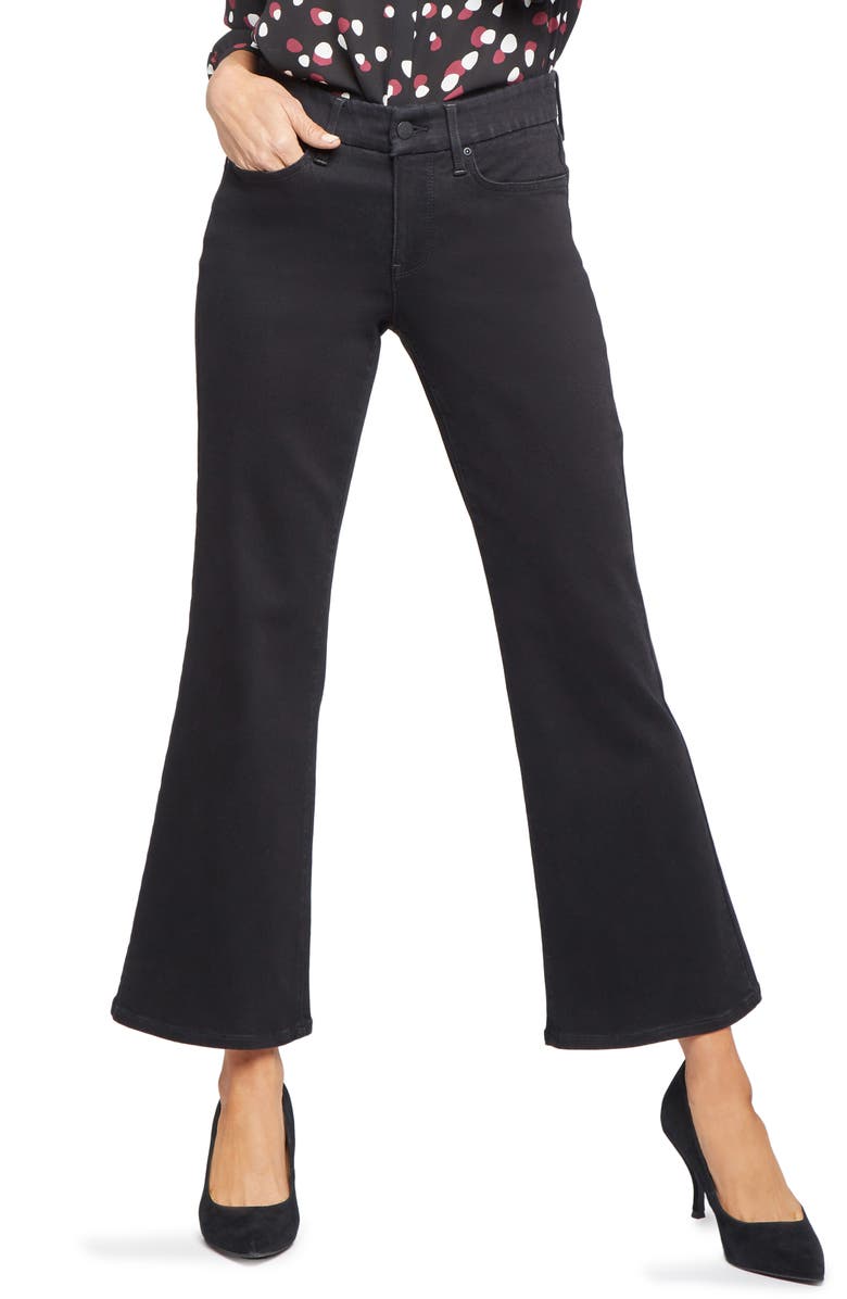NYDJ Waist Match Relaxed Flare Jeans, Main, color, Black Rinse