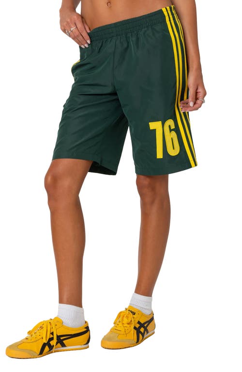 Edikted 76 Nylon Bermuda Shorts In Green