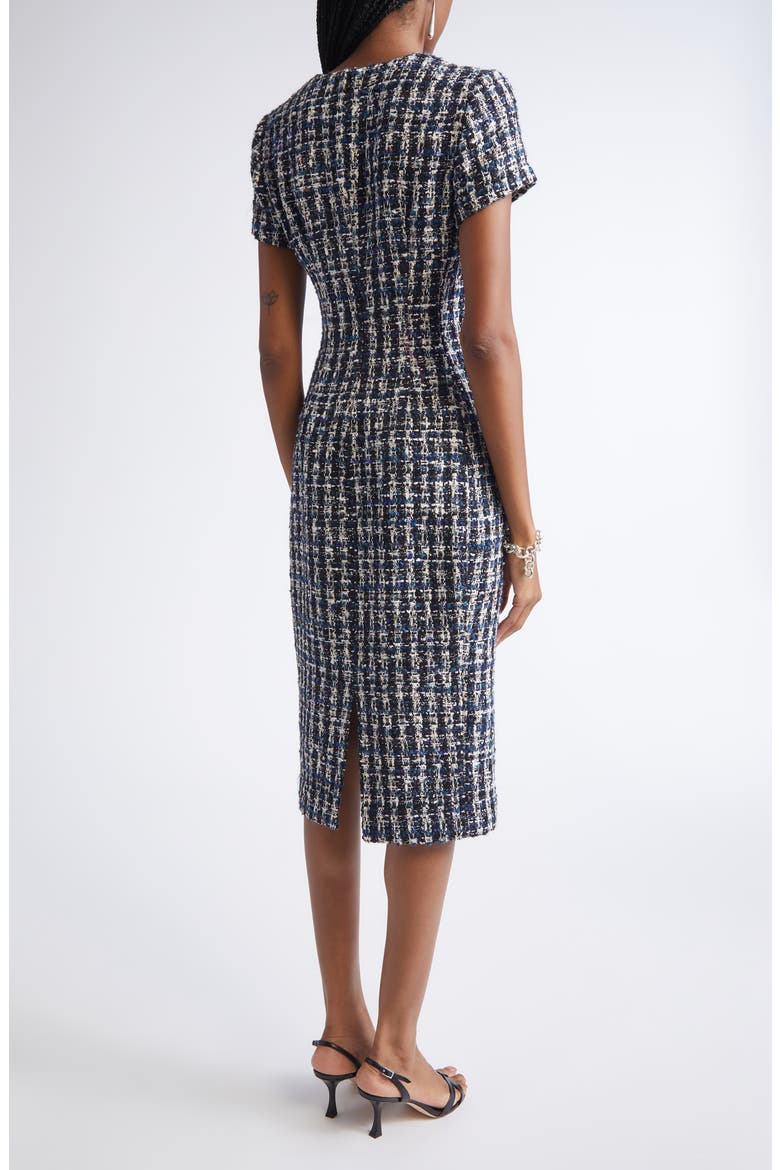 Multicolor Check Tweed Sheath Dress, Alternate, color, TOURMALINE MULTI