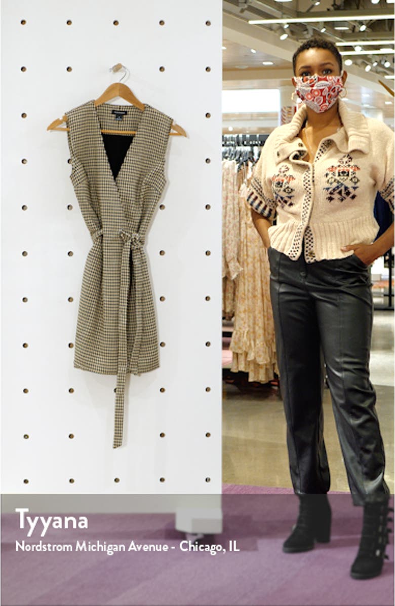 Herringbone Pattern Faux Wrap Dress, sales video thumbnail