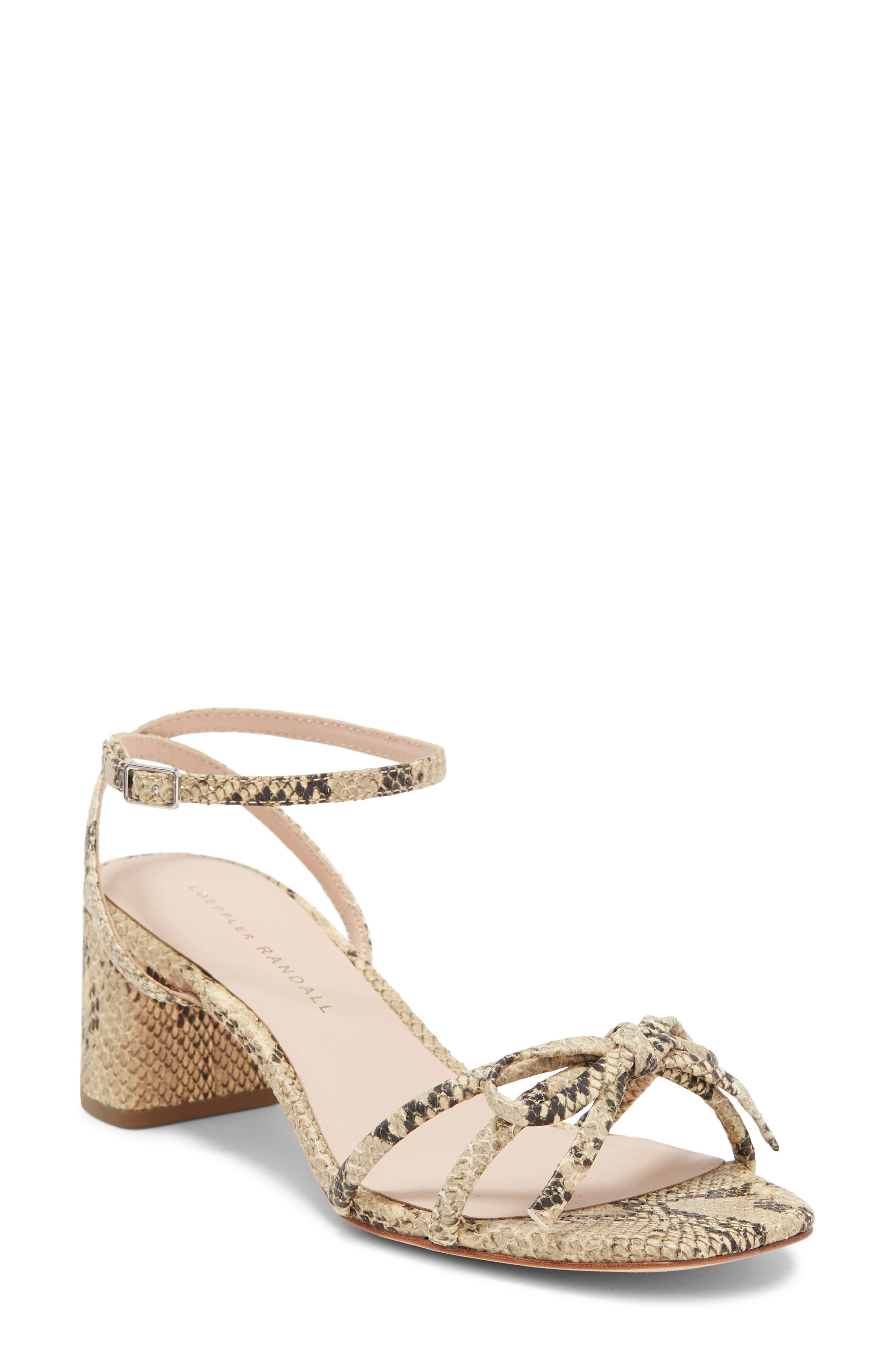 Loeffler Randall Gracie Snake Embossed Heeled Sandal, Main, color, 