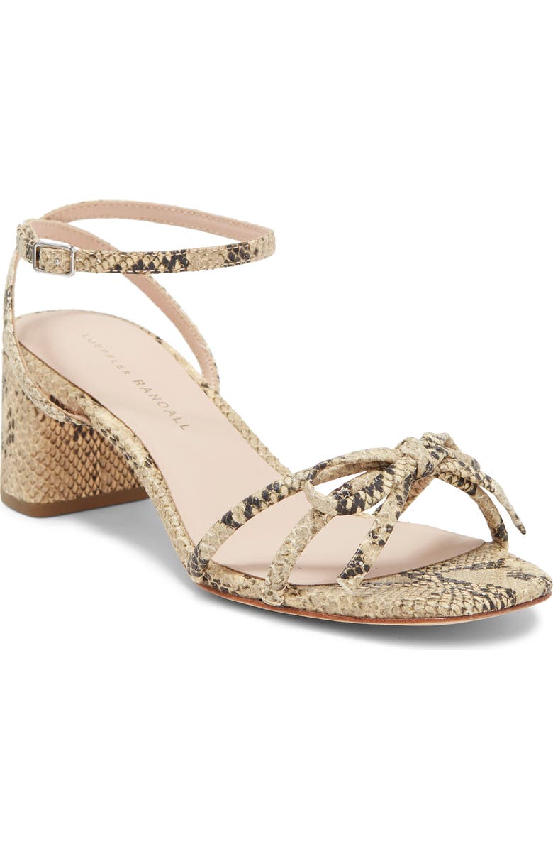 Loeffler Randall Gracie Snake Embossed Heeled Sandal, Main, color,