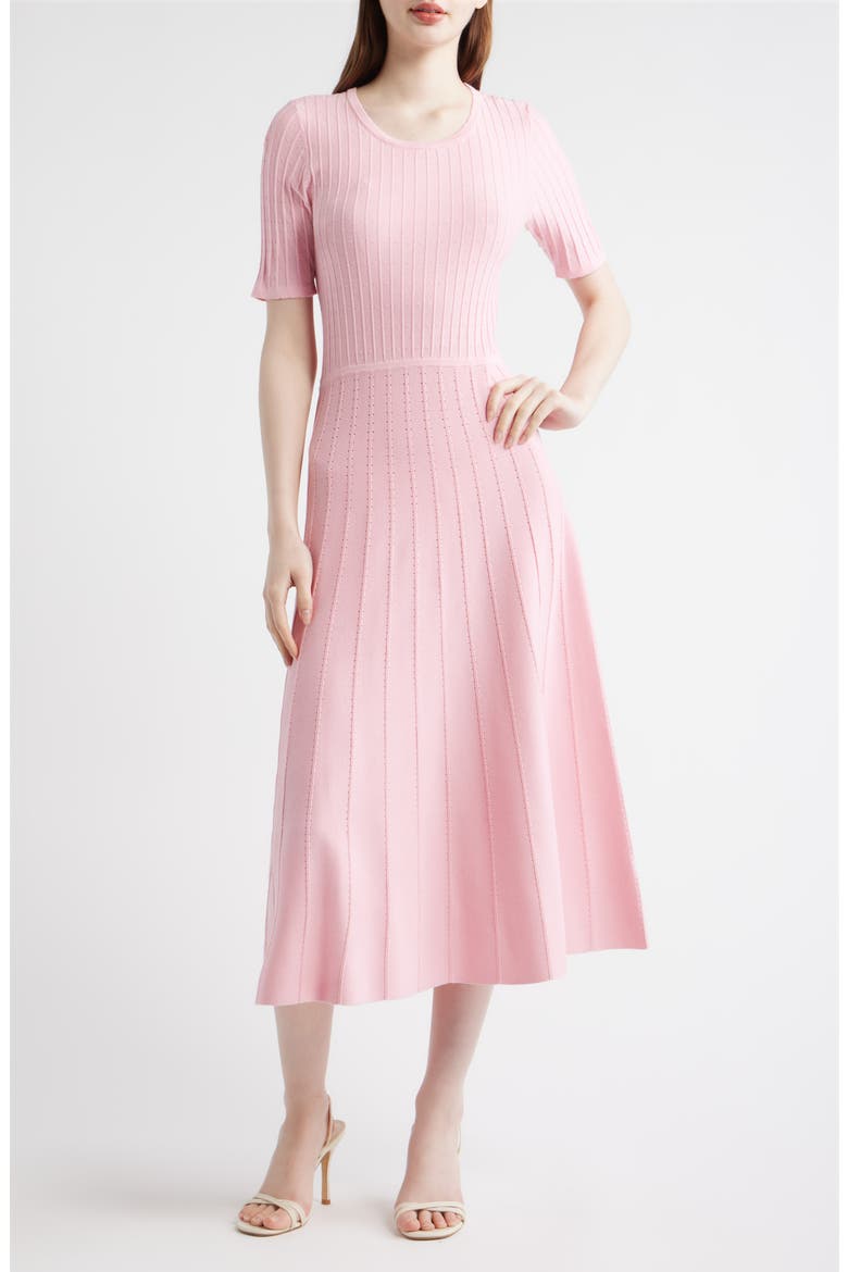 The Carla Pointelle Sweater Dress, Main, color, ROSE VEIL