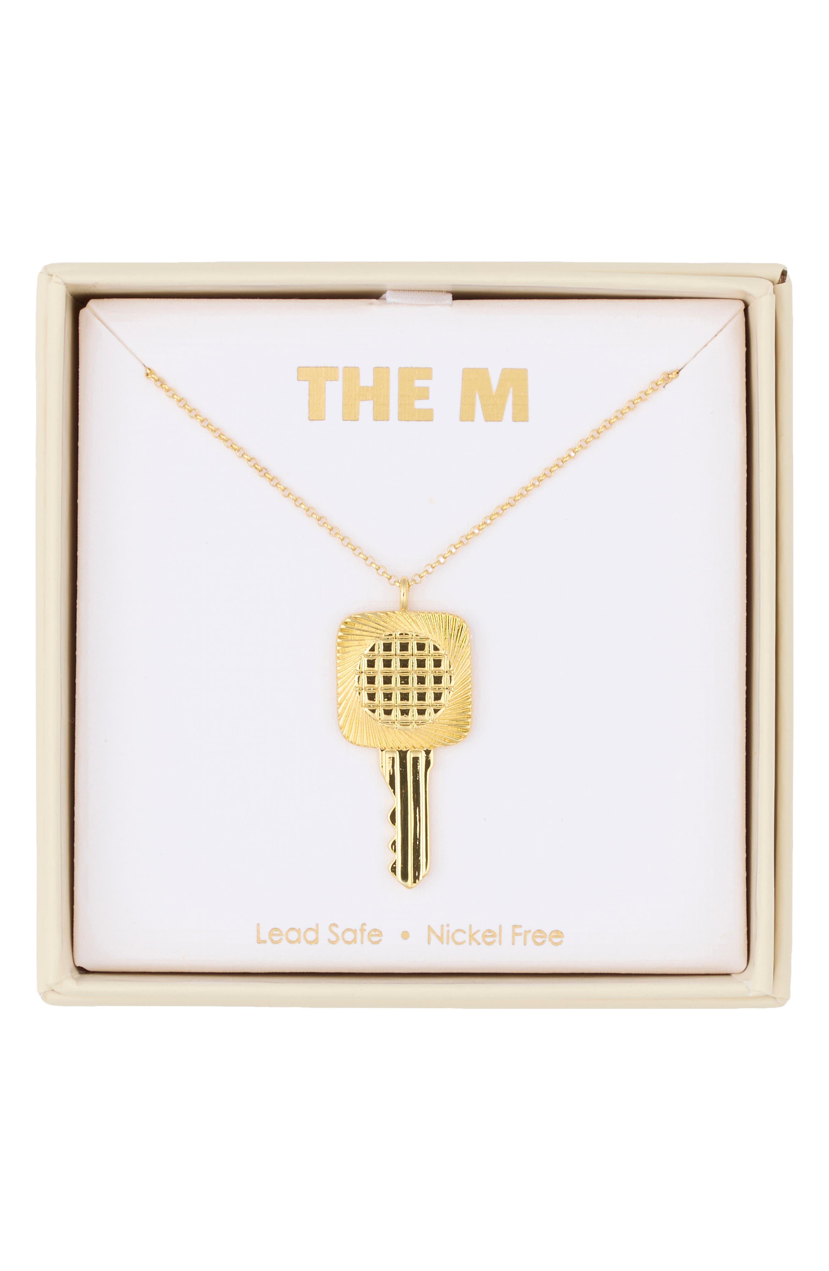 Etched Key Pendant Necklace
