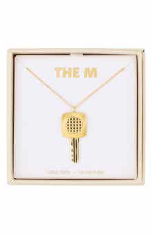 Etched Key Pendant Necklace