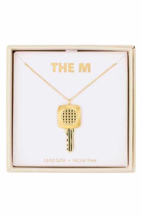 Etched Key Pendant Necklace