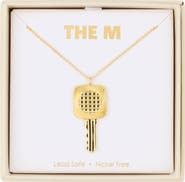 The M Jewelers Etched Key Pendant Necklace