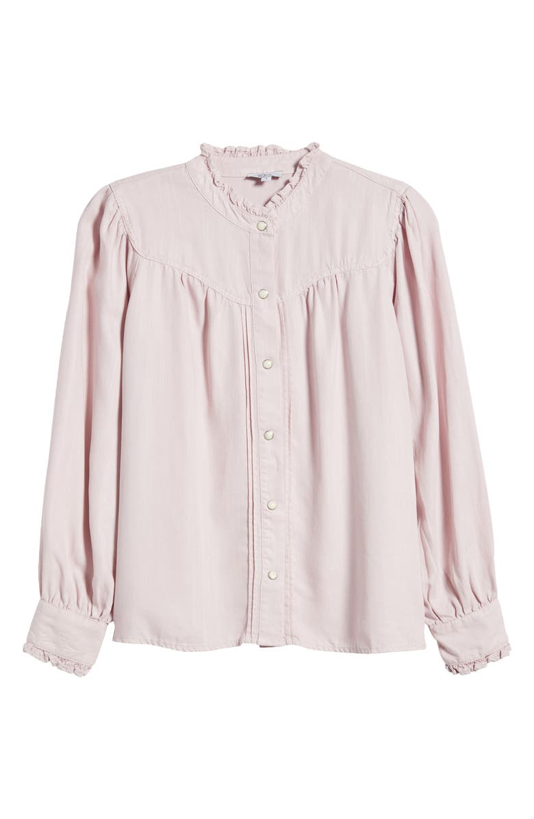Rails Alanna Ruffle Denim Snap-Up Shirt, Alternate, color, 