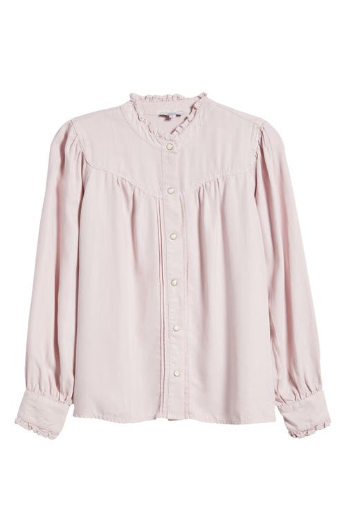 Rails Alanna Ruffle Denim Snap-up Shirt In Dusty Rose