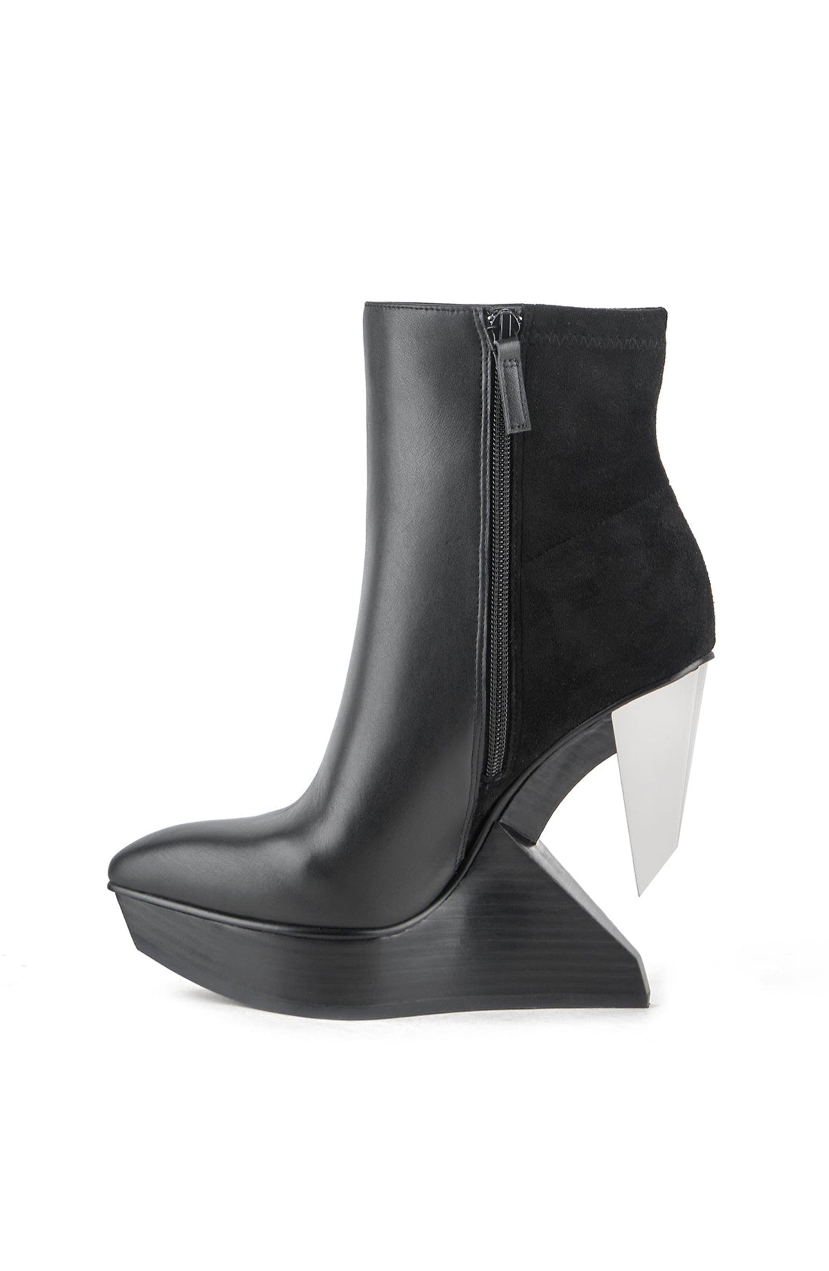 United Nude Edge Platform Bootie, Alternate, color, Black + Silver