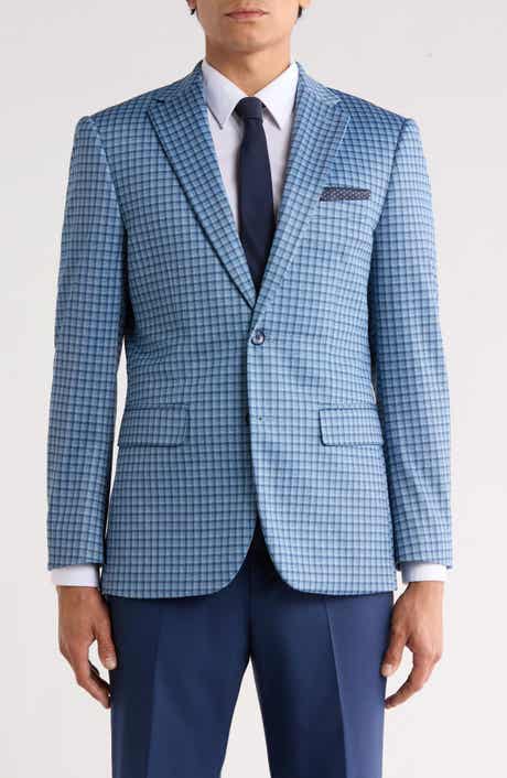 Duchamp Slim Fit Plaid 4-Way Stretch Sport Coat