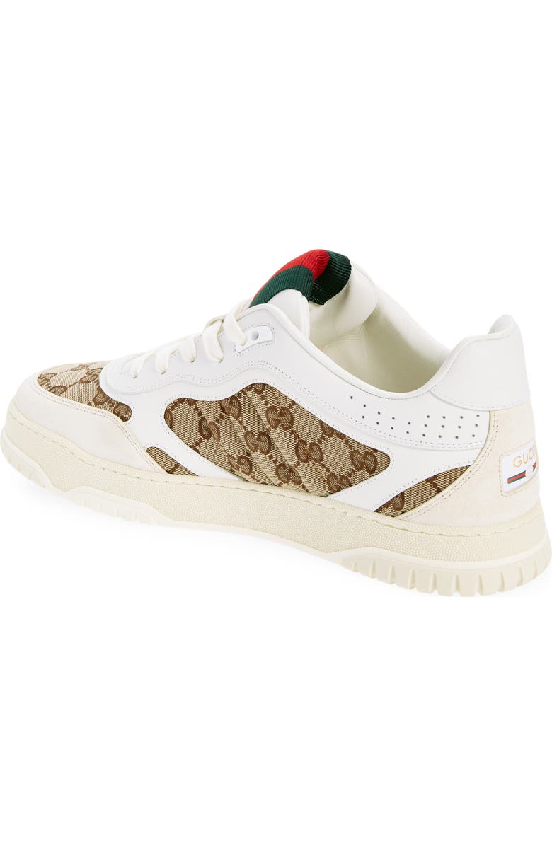 Gucci Re-Web Mixed Media Low Top Sneaker, Alternate, color, Beige Whte