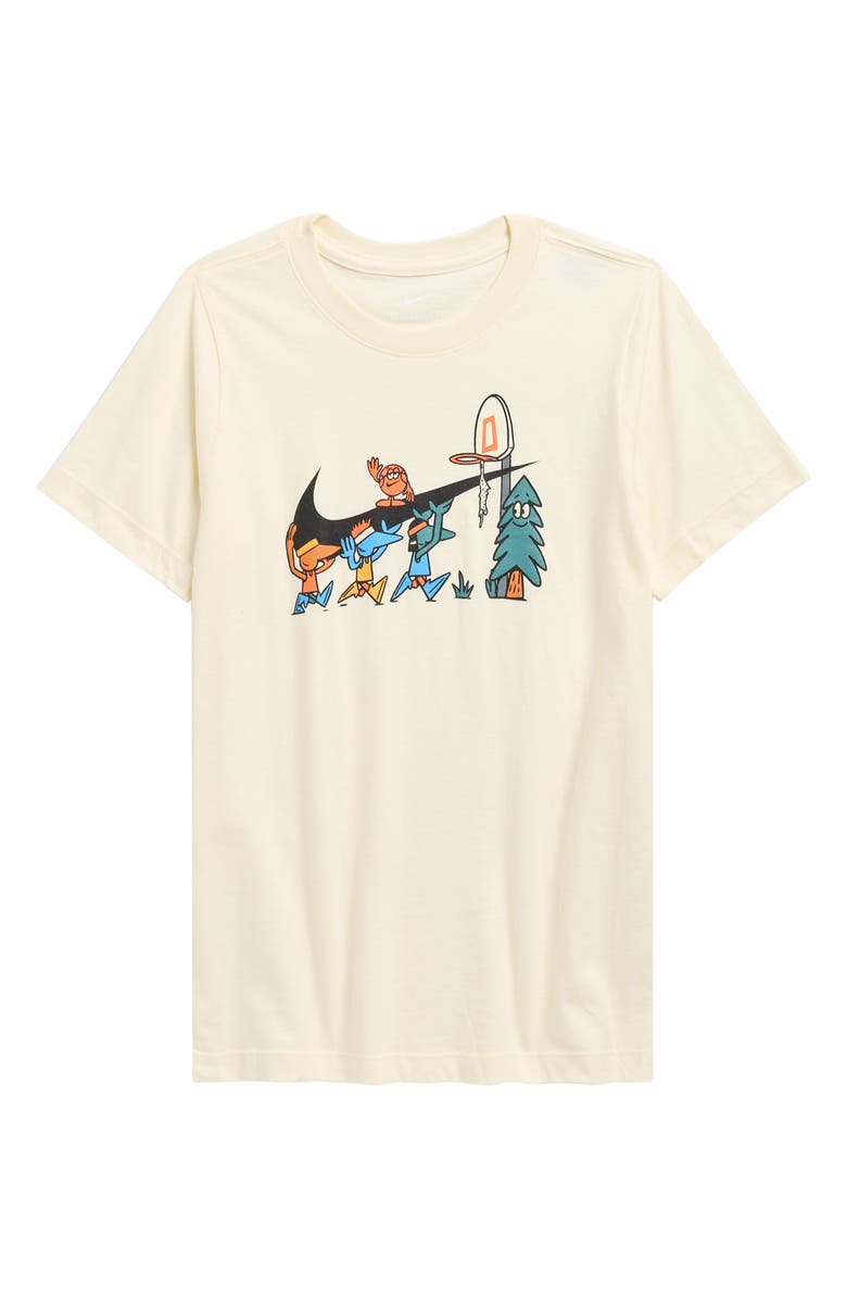 Nike Kids' Swoosh Characters Graphic T-Shirt, Main, color, Coconut Milk