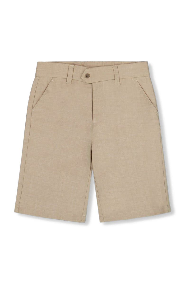 Deux par Deux Little Boy's Slant Pocket Bermuda Shorts Light Taupe, Main, color, Light Taupe