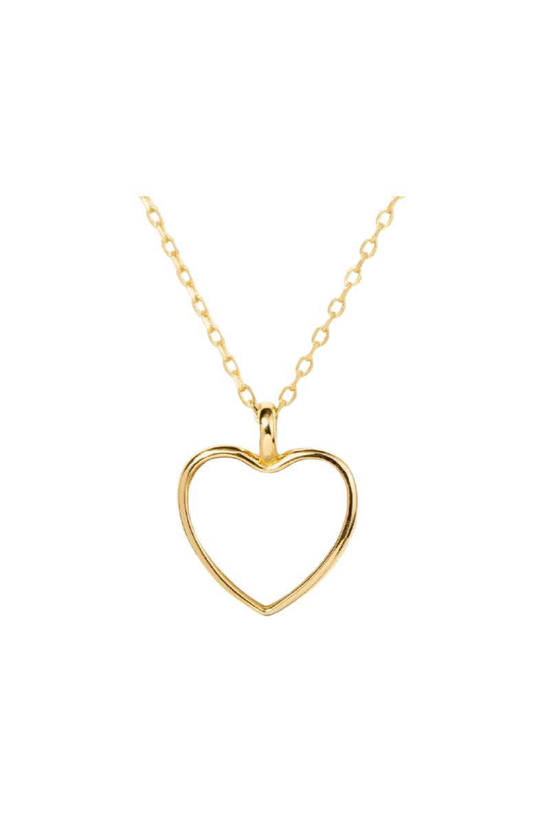 Little Sky Stone MOP Heart Charm Necklace, Main, color, Gold / Off-White