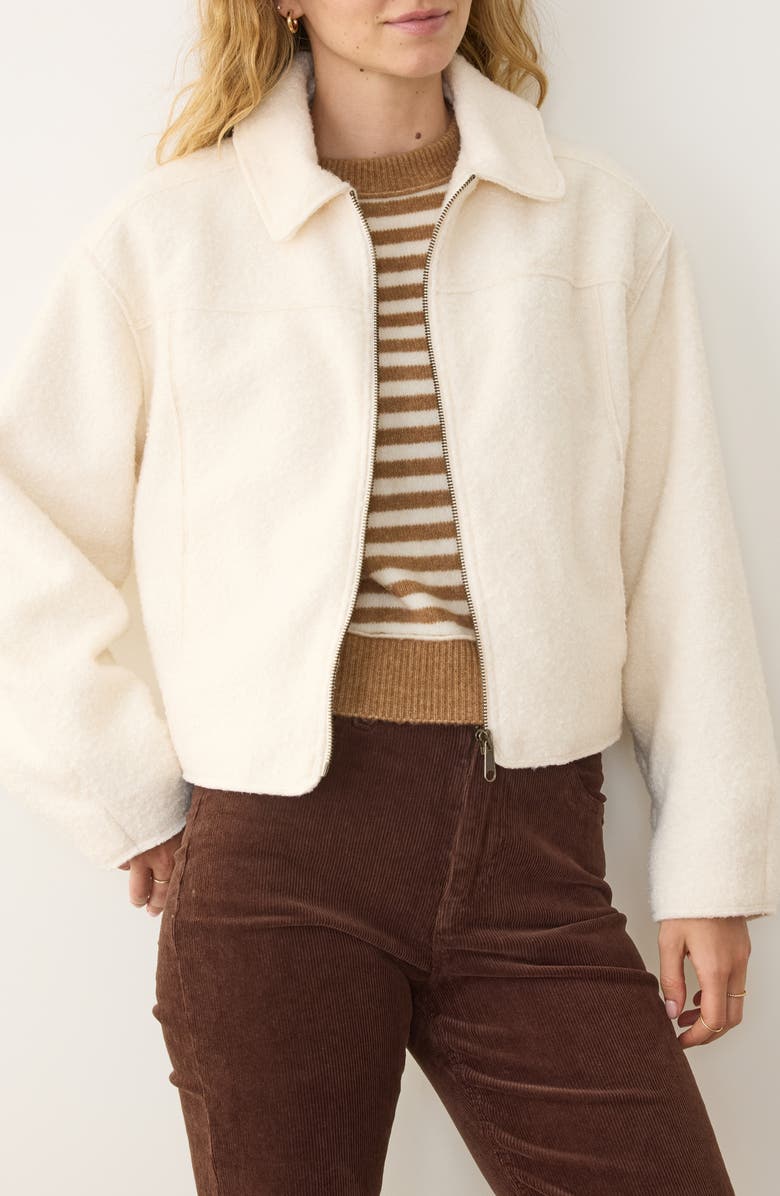 Marine Layer Sloane Bouclé Jacket, Main, color, Cream