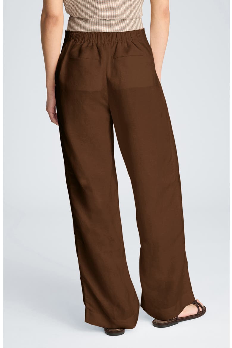 Pull-On Linen Blend Wide Leg Pants, Alternate, color, BRUNETTE