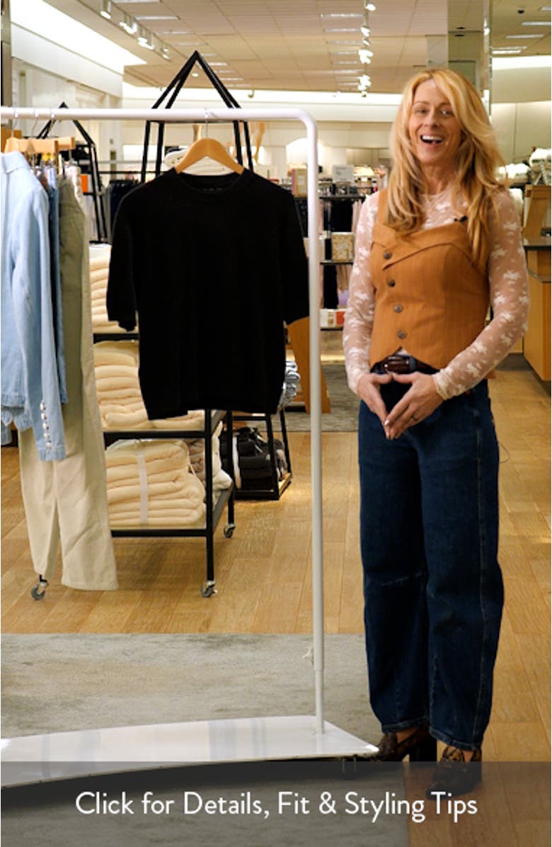 Short Sleeve Wool & Cotton Crewneck Sweater, sales video thumbnail