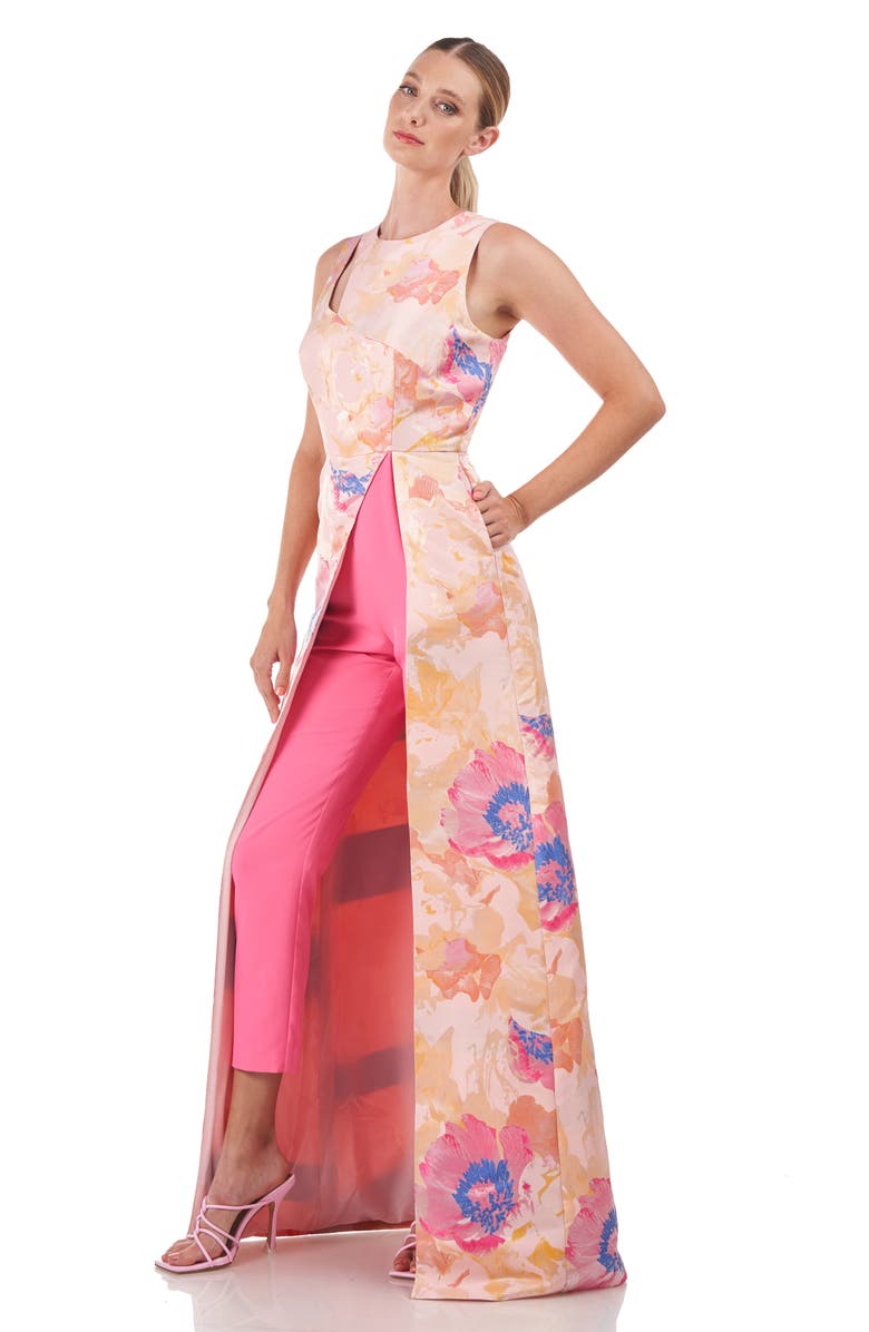 Kay Unger Nova Floral Maxi Jumpsuit, Alternate, color, 