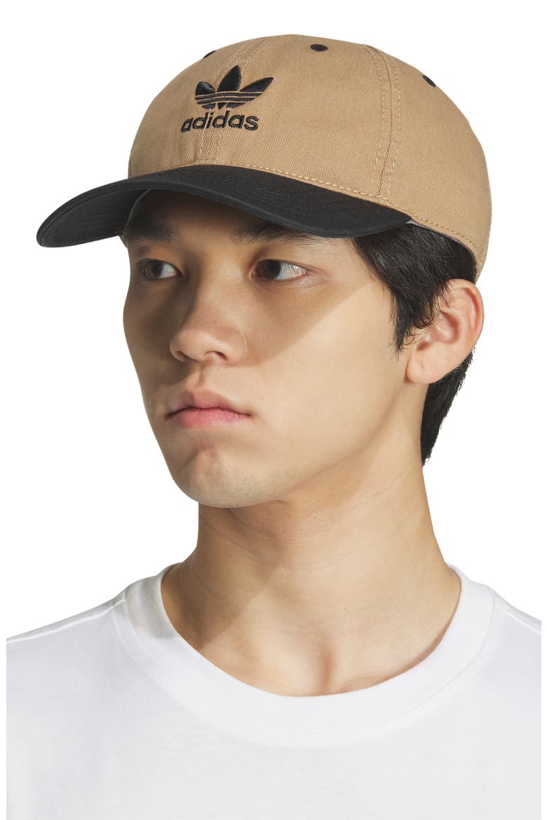Trefoil Embroidered Baseball Cap, Alternate, color, LIGHT BROWN