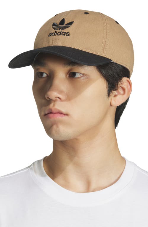 Adidas Originals Adidas Trefoil Embroidered Baseball Cap In Brown
