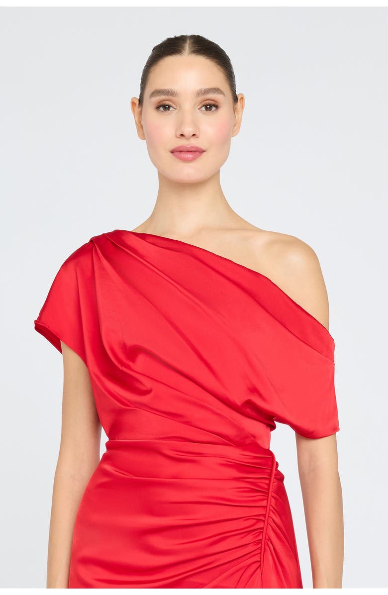 Theia Kacey Asymmetrical Gown, Alternate, color, Poppy