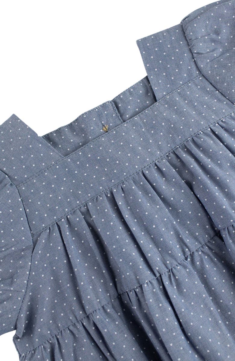 RuffleButts Polka Dot Puff Sleeve Tiered Dress & Headband Set, Alternate, color,