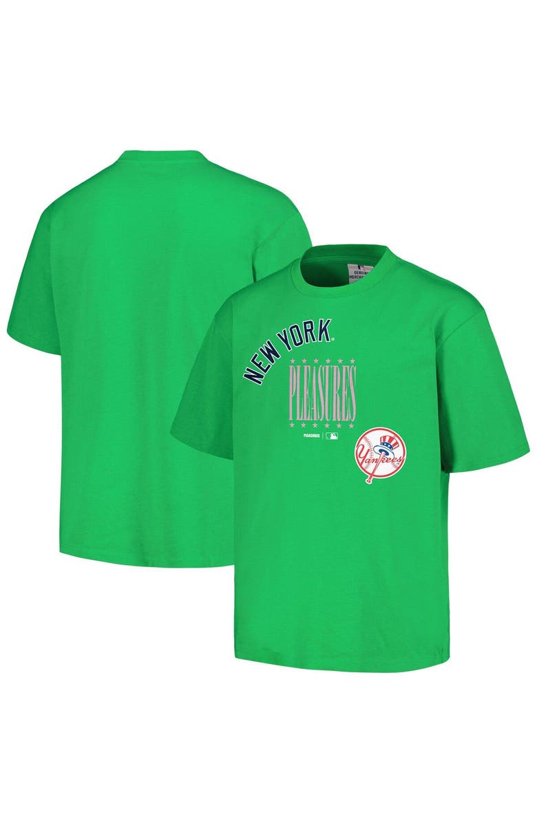 PLEASURES Men's PLEASURES  Green New York Yankees Repurpose T-Shirt, Main, color, Green