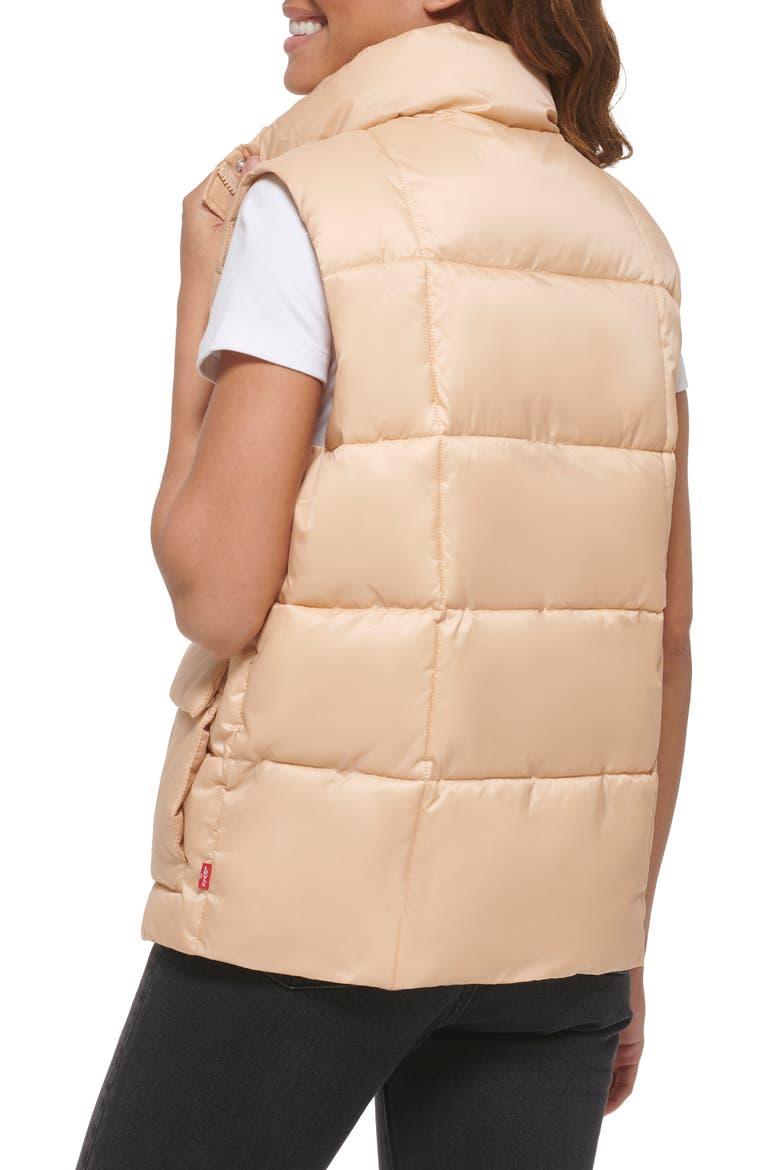 Box Quilt Puffer Vest, Alternate, color, FRAPPE
