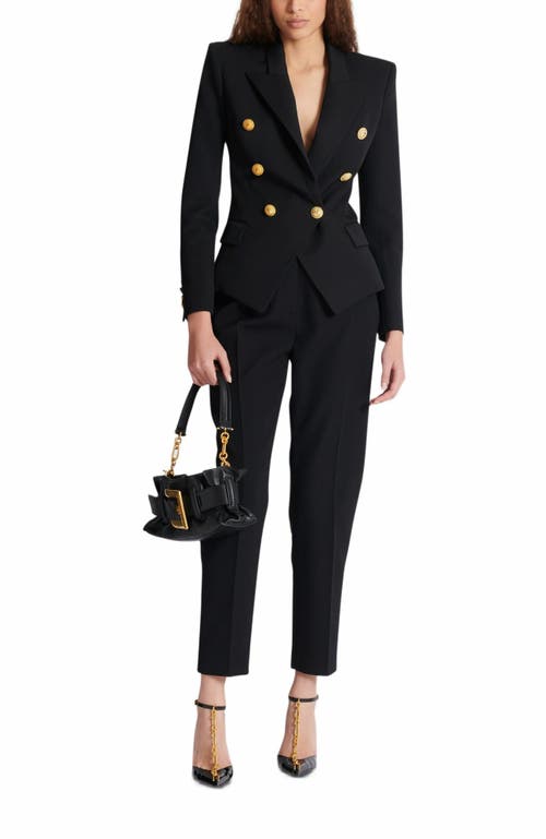 Balmain Double Breast Blazer Jacket With Logo Buttons Blazer And Suits Black In Black