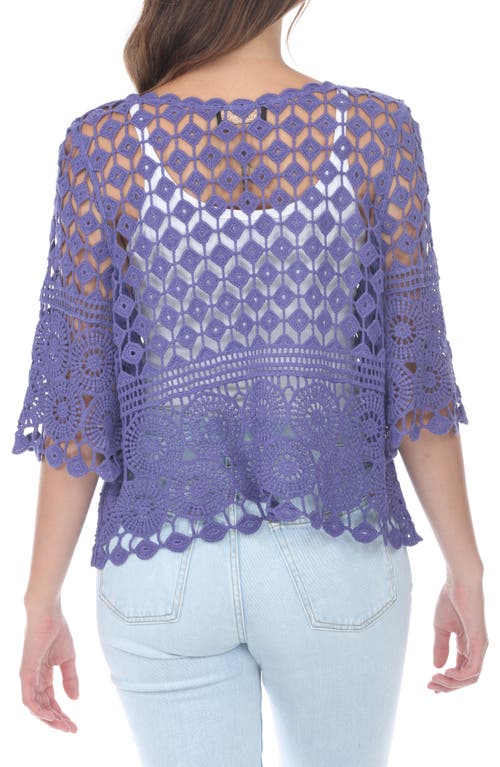 Rain And Rose Crochet Top In Purple