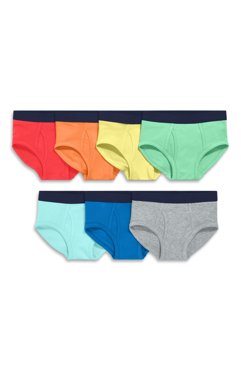 Primary Kids Brief 7-Pack In Solid Rainbow Mix, Main, color, Rainbow Solid Mix