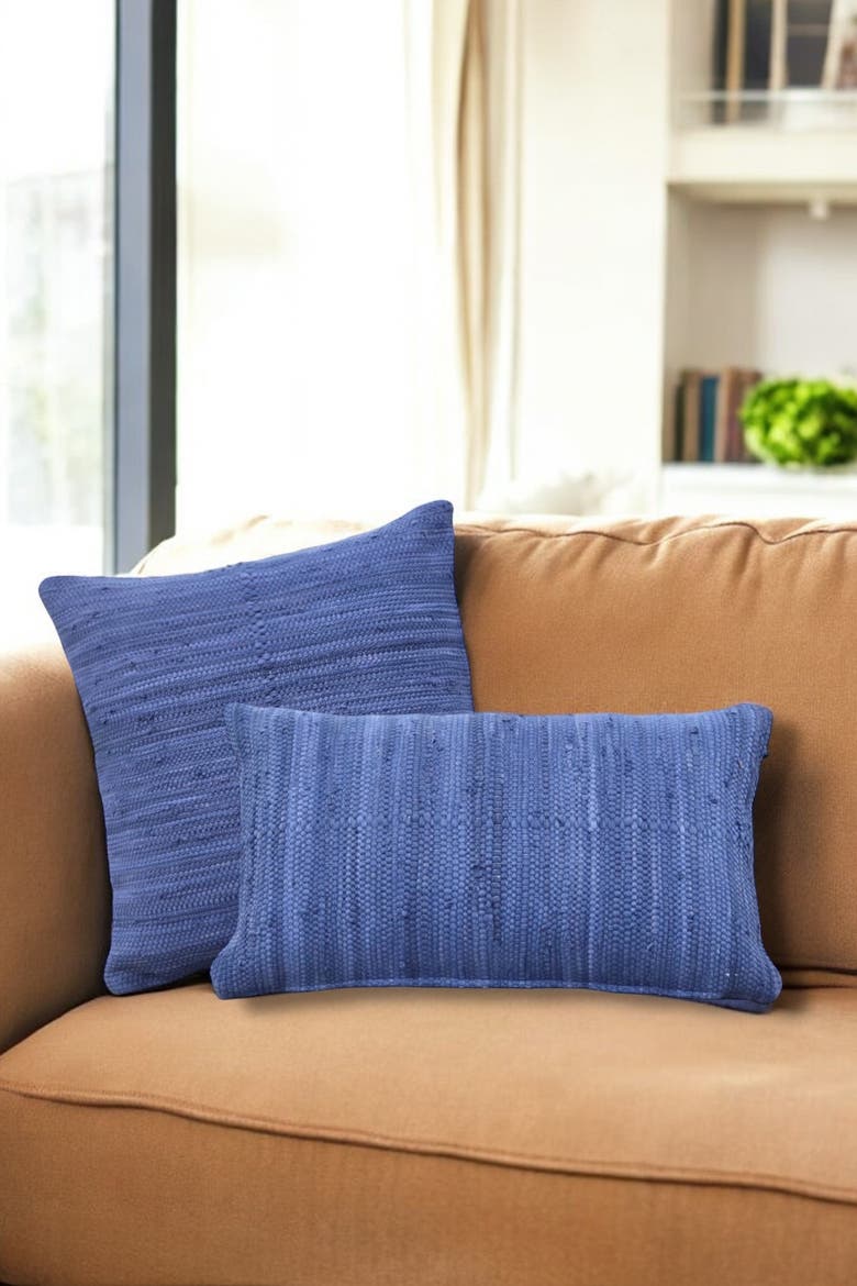 Chindi Lumbar Pillow Cover, Alternate, color, Marine